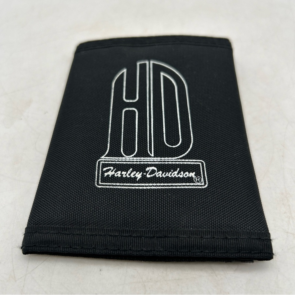 NOS 90’s Harley Davidson HD Black & White Tri-Fold Wallet Taiwan Motorcycle